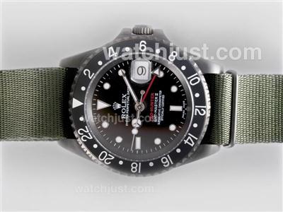 Rolex GMT-Master II Swiss ETA 2836 Movement PVD Case with Green Nylon Strap-Pro Hunter Special Edition