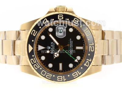 Rolex GMT-Master II Swiss ETA 2836 Movement With Gold Plated Case -Ceramic Bezel