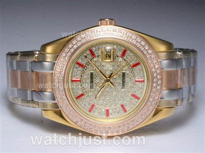 Rolex Masterpiece Automatic Three Tone with Diamond Bezel and Dial-40MM