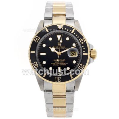 Rolex Submariner Swiss ETA 2836 Movement 14K Wrapped Gold -Two Tone Case with Black Dial