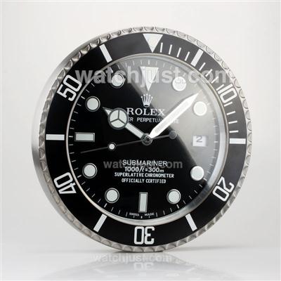 Rolex Submariner Wall Clock Black Bezel with Black Dial