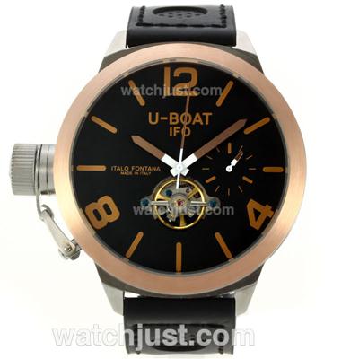 U-Boat Italo Fontana Tourbillon Automatic Rose Gold Bezel with Black Dial