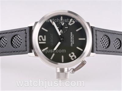 U-Boat Italo Fontana Unitas 6497 Movement with Black Dial-White Marking