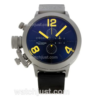 U-Boat Italo Fontana Working Chronograph Titanium Case with Black Dial-Yellow Markers