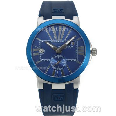 Ulysse Nardin Dual Time Automatic with Blue Dial-Rubber Strap