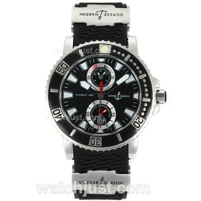 Ulysse Nardin Marine Automatic with Black Dial-Rubber Strap