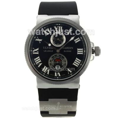 Ulysse Nardin Maxi Marine Automatic Roman Markers with Black Dial-Rubber Strap