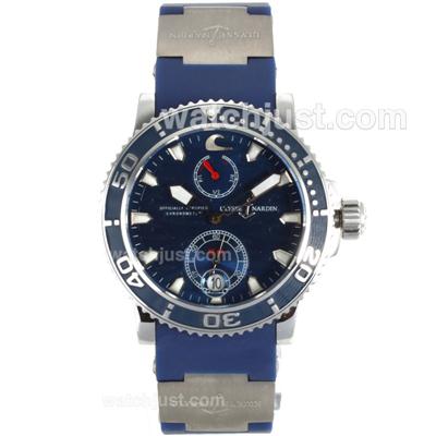 Ulysse Nardin Maxi Marine Diver Working Power Reserve Automatic with Blue Surf Dial-Rubber Strap