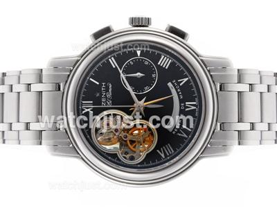 Zenith ChronoMaster Open XXT Lemania Movement Black Dial with Roman Markers S/S