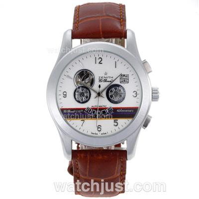 Zenith El Primero Chronomaster Automatic with White Dial-Leather Strap