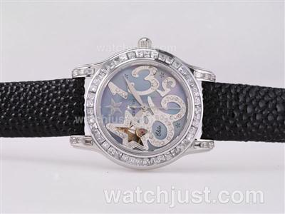 Zenith Star Open Sea Automatic CZ Diamond Bezel with Blue MOP Dial-Lady Size