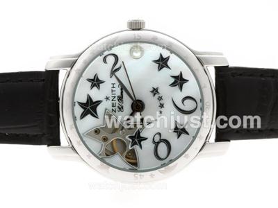 Zenith Star Open Sea Automatic MOP Dial with Black Markers-Lady Size