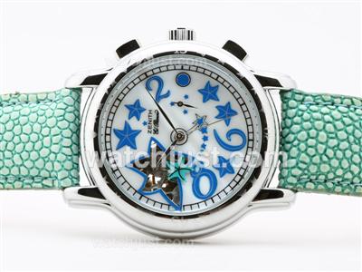 Zenith Star Open Sea Automatic White Dial Blue Marking with Green Strap